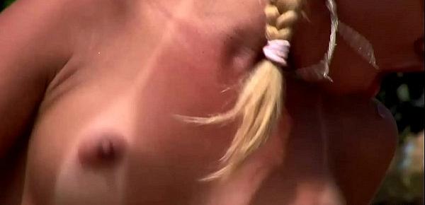  Sweet blonde, Barbie is having anal sex in the nature